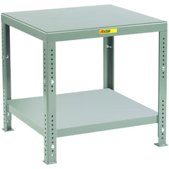 Machine Work Table: 60" Wide, 26 to 40" High, Powder Coated, 12 Gauge Steel Top, Gray