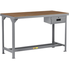 Heavy-Duty Use Workbench: 72" Wide, 36" Deep, 36" High, Powder Coated, Hardboard/Steel Top, Gray