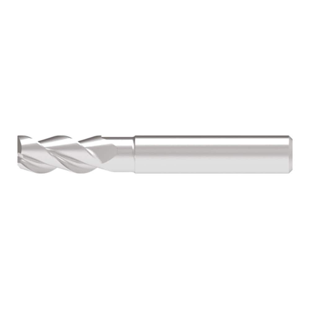 Corner Radius End Mill: 12.00 mm Dia, 25.00 mm LOC, 4.00 mm Radius, 3 Flute, Solid Carbide