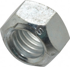 Hex Lock Nut: Distorted Thread, 1/2-13, Grade C Steel, Clear Cadmium Finish