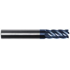 Corner Radius End Mill: 3/8" Dia, 1-1/4" LOC, 0.0300" Radius, 5 Flute, Solid Carbide