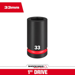 Impact Socket: 1" Drive, 33 mm Socket, Hex Drive