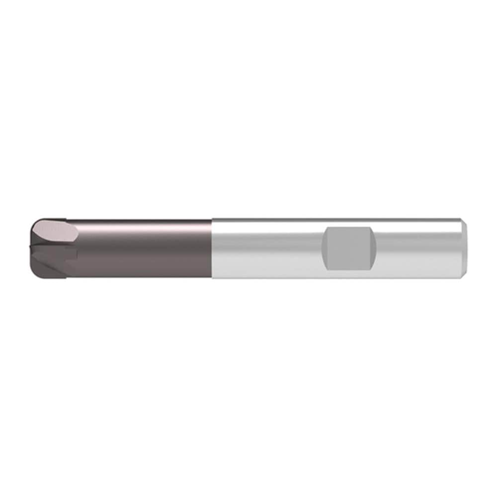 Corner Radius End Mill: 3.00 mm Dia, 2.00 mm LOC, 0.75 mm Radius, 4 Flute, Solid Carbide