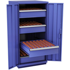 CNC Storage Cabinets; Cabinet Type: Modular; Taper Size: 30; Number Of Doors: 2.000; Number Of Drawers: 4.000; Color: Bright Blue; Material: Steel