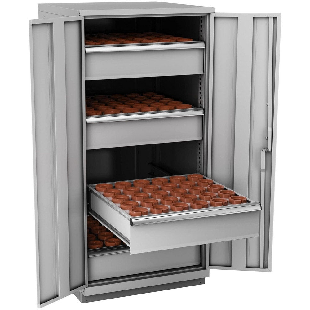 CNC Storage Cabinets; Cabinet Type: Modular; Taper Size: HSK63; Number Of Doors: 2.000; Number Of Drawers: 4.000; Color: Light Gray; Material: Steel