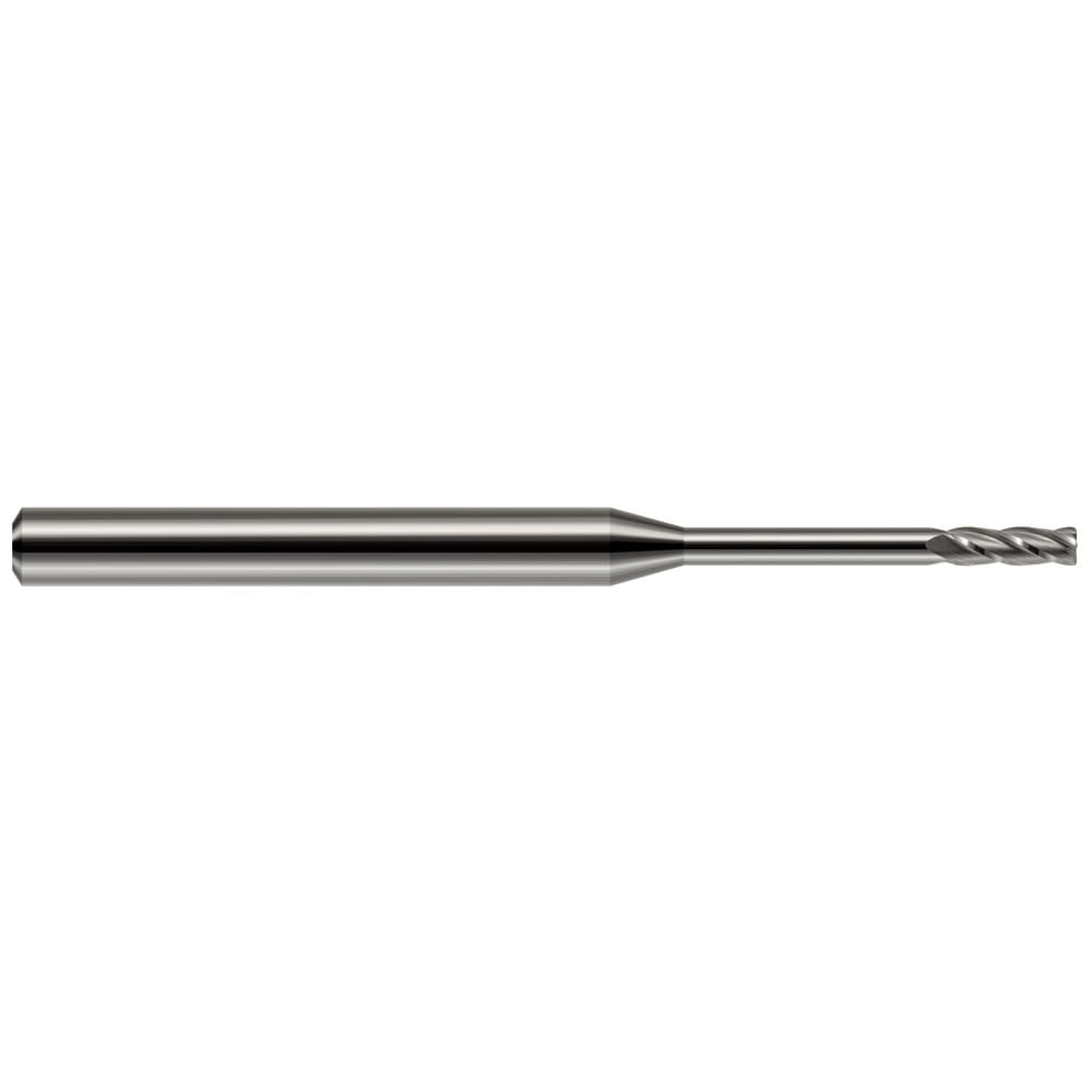 Corner Radius End Mill: 3/32" Dia, 0.279" LOC, 0.0100" Radius, 4 Flute, Solid Carbide