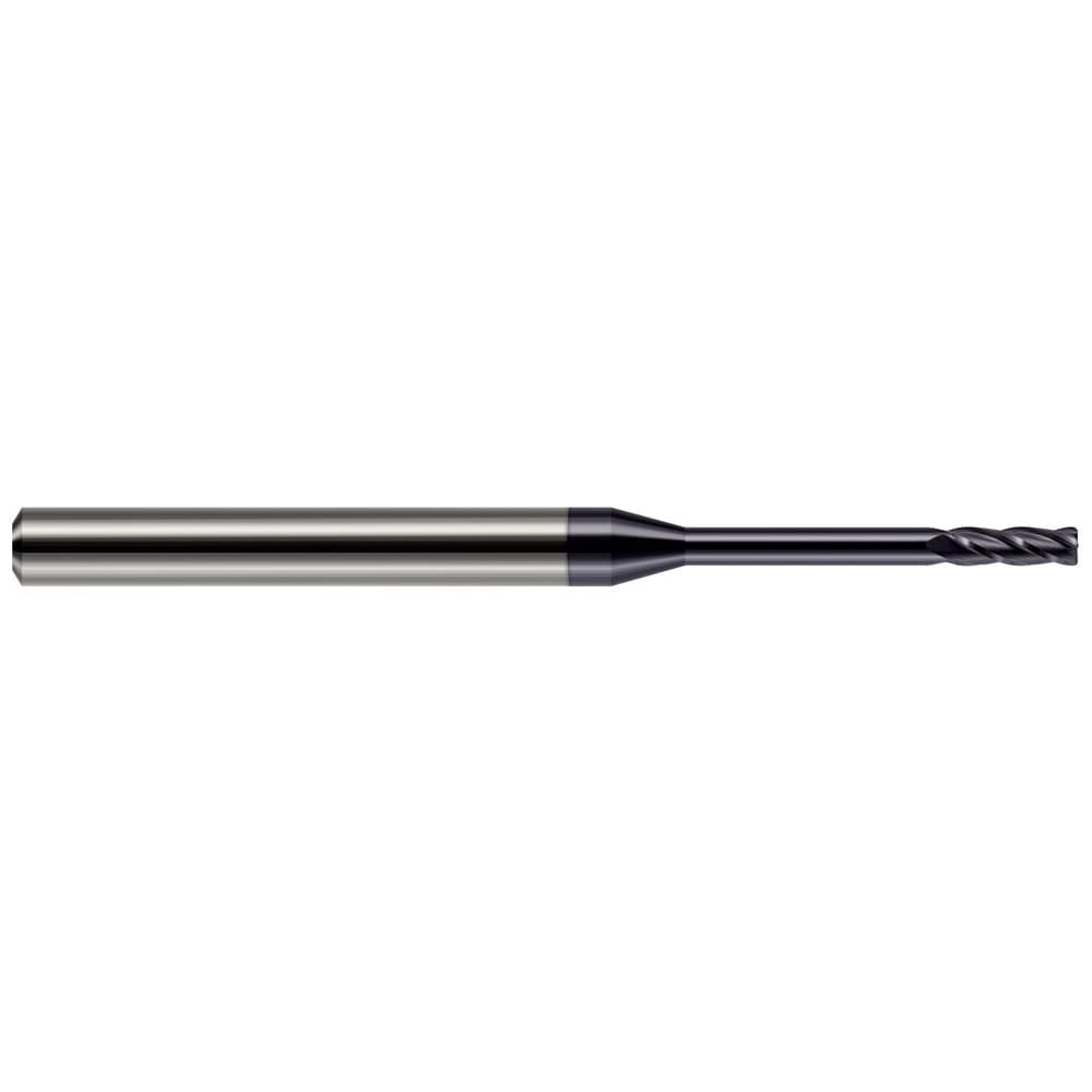 Corner Radius End Mill: 1/16" Dia, 0.186" LOC, 0.0100" Radius, 4 Flute, Solid Carbide