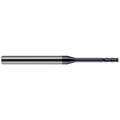 Corner Radius End Mill: 1/16" Dia, 0.186" LOC, 0.0100" Radius, 4 Flute, Solid Carbide