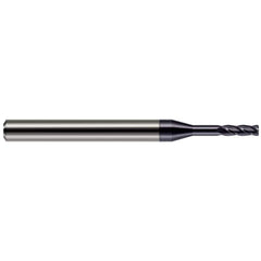 Corner Radius End Mill: 1/8" Dia, 3/8" LOC, 0.0100" Radius, 4 Flute, Solid Carbide