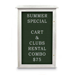 Enclosed Letter Board: 42" Wide, 26" High, Fabric, Woodland Green