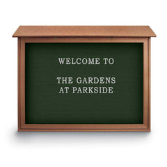 Enclosed Letter Board: 45" Wide, 36" High, Fabric, Woodland Green