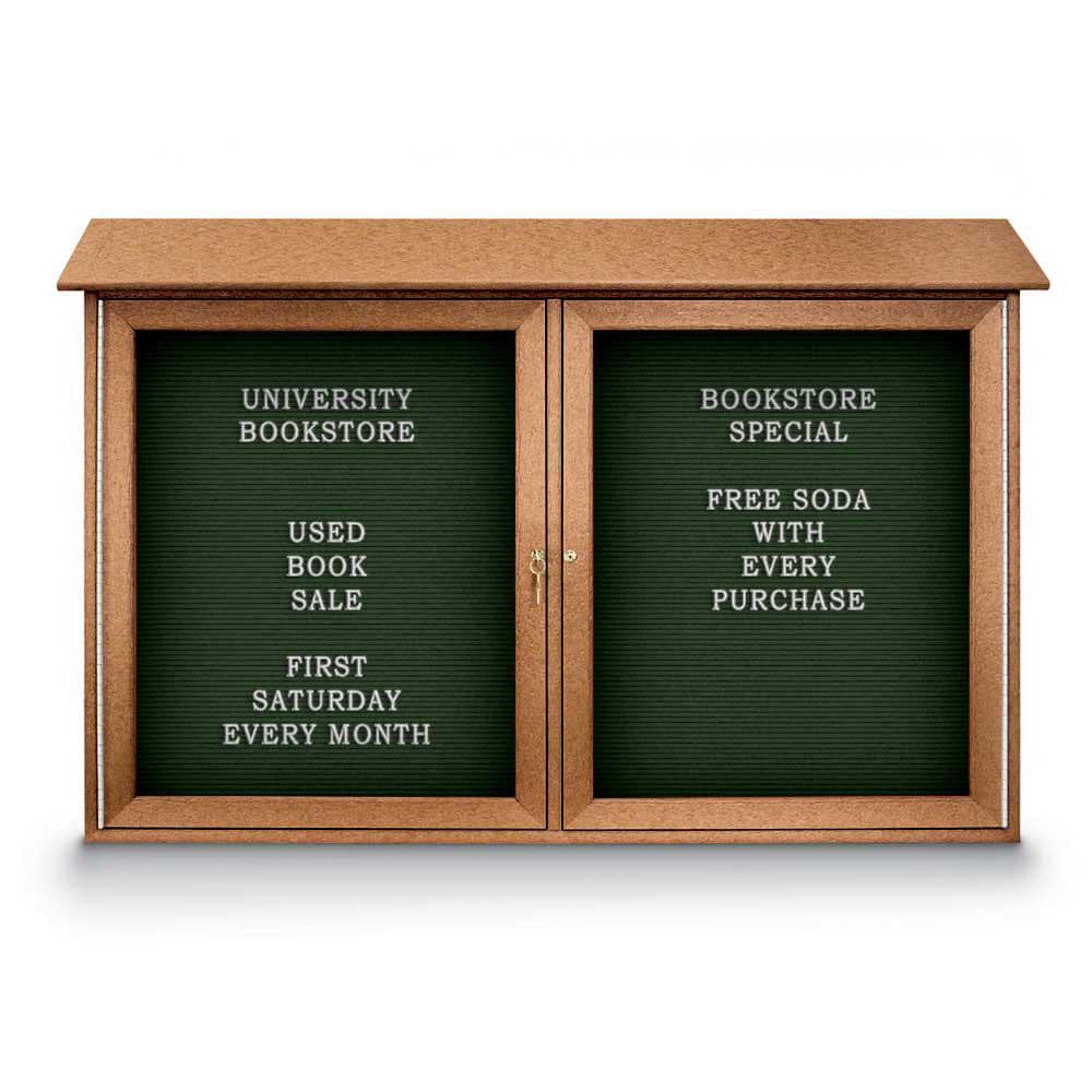 Enclosed Letter Board: 45" Wide, 30" High, Fabric, Woodland Green