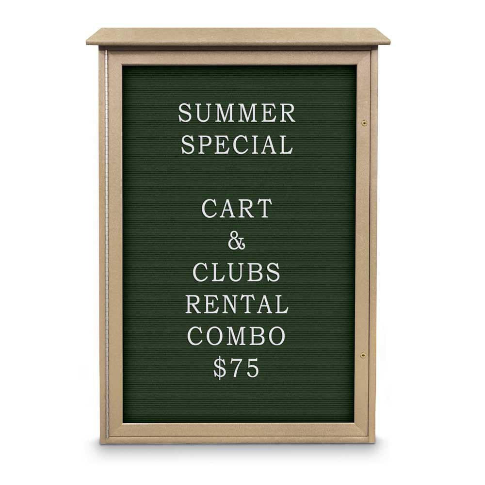 Enclosed Letter Board: 48" Wide, 32" High, Fabric, Woodland Green