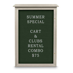 Enclosed Letter Board: 48" Wide, 32" High, Fabric, Woodland Green