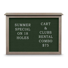 Enclosed Letter Board: 48" Wide, 36" High, Fabric, Woodland Green