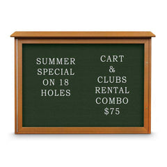 Enclosed Letter Board: 48" Wide, 36" High, Fabric, Woodland Green