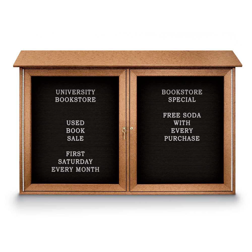 Enclosed Letter Board: 45" Wide, 30" High, Laminate, Black