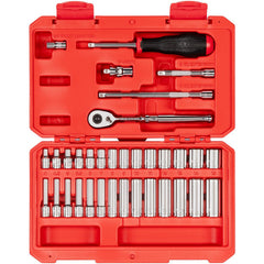 Ratchet & Socket Set Socket Set: 34 Pc, 5/32 to 9/16" Socket