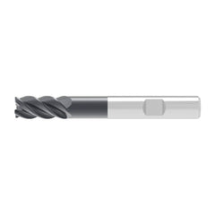 Corner Radius End Mill: 19.50 mm Dia, 41.00 mm LOC, 0.50 mm Radius, 4 Flute, Solid Carbide