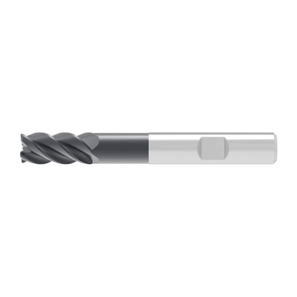 Corner Radius End Mill: 9.00 mm Dia, 22.00 mm LOC, 0.32 mm Radius, 4 Flute, Solid Carbide