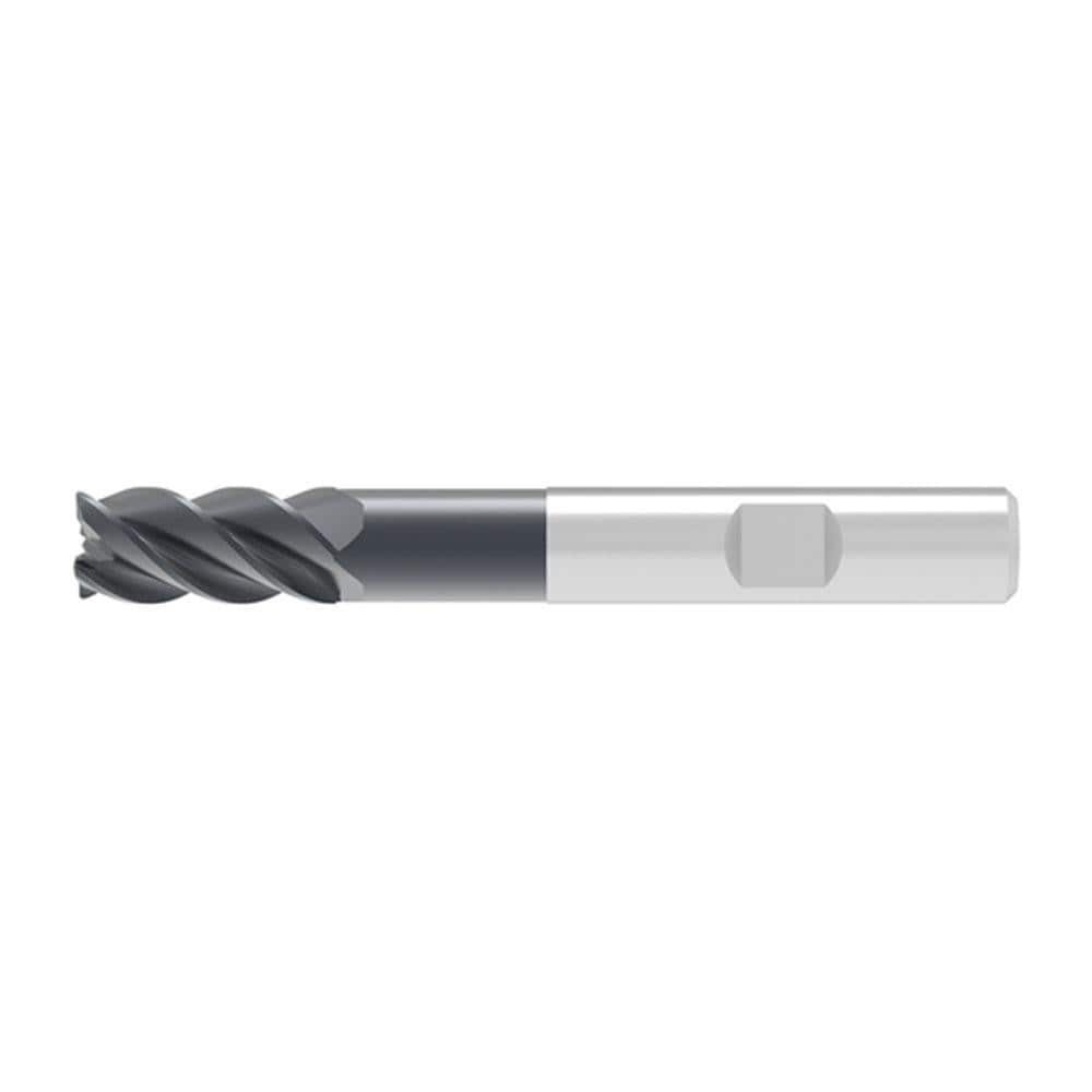 Corner Radius End Mill: 8.00 mm Dia, 21.00 mm LOC, 0.20 mm Radius, 4 Flute, Solid Carbide