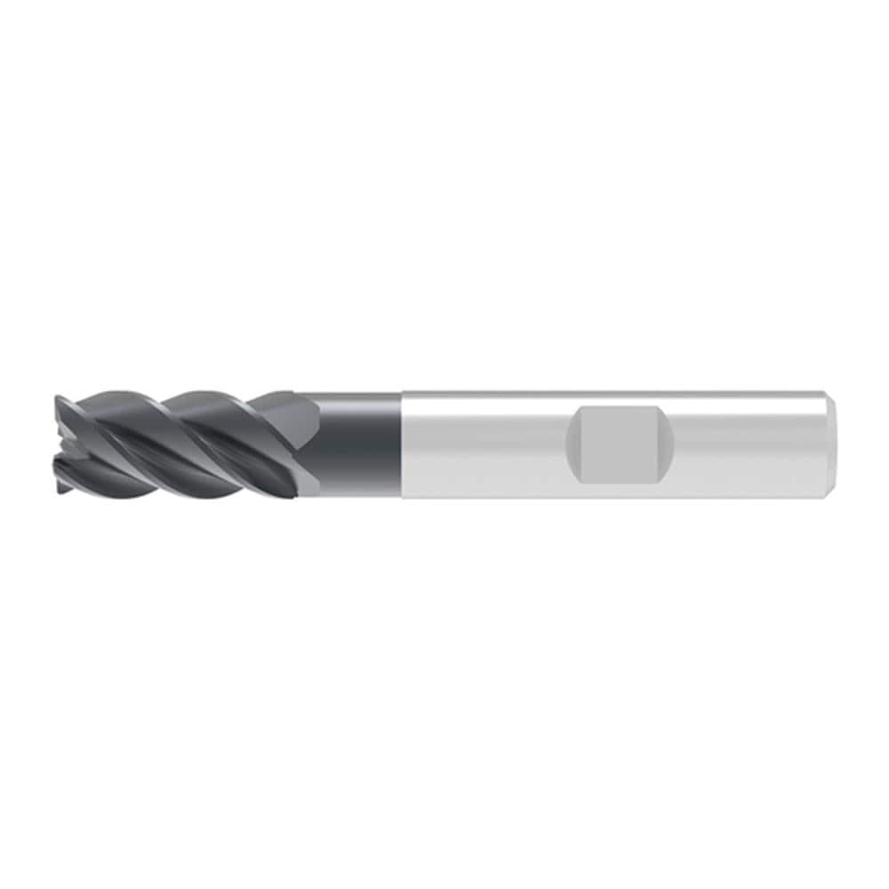 Corner Radius End Mill: 10.00 mm Dia, 22.00 mm LOC, 0.32 mm Radius, 4 Flute, Solid Carbide