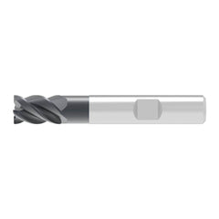 Corner Radius End Mill: 12.00 mm Dia, 16.00 mm LOC, 0.32 mm Radius, 4 Flute, Solid Carbide