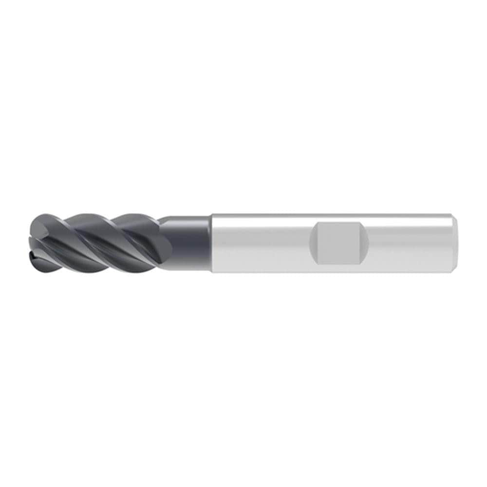 Corner Radius End Mill: 16.00 mm Dia, 32.00 mm LOC, 4.00 mm Radius, 4 Flute, Solid Carbide