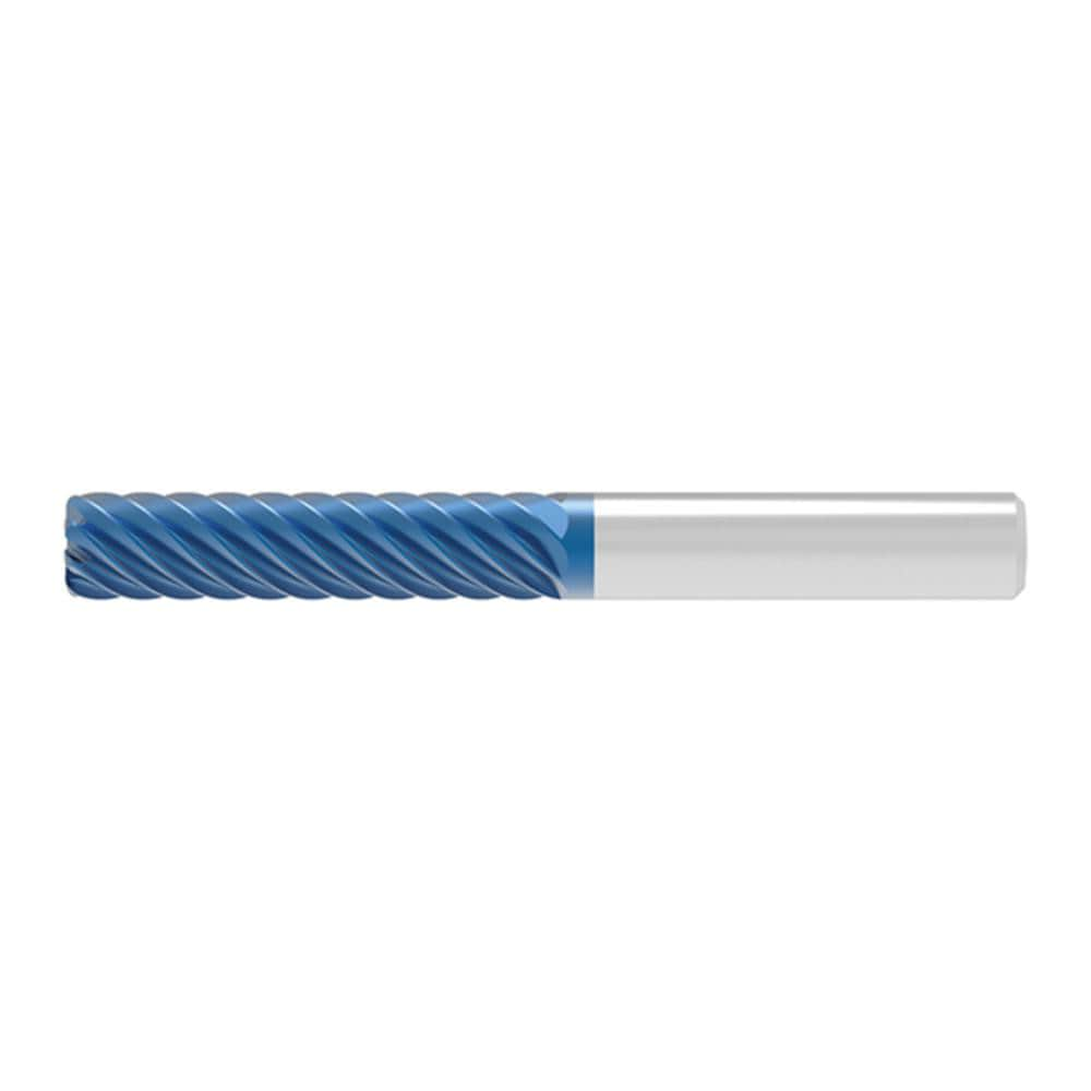 Corner Radius End Mill: 12.00 mm Dia, 45.00 mm LOC, 1.50 mm Radius, 6 Flute, Solid Carbide