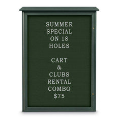 Enclosed Letter Board: 54" Wide, 38" High, Fabric, Woodland Green