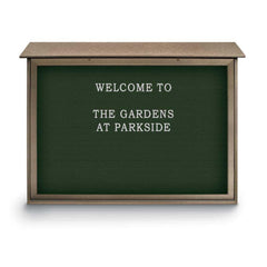 Enclosed Letter Board: 52" Wide, 40" High, Fabric, Woodland Green