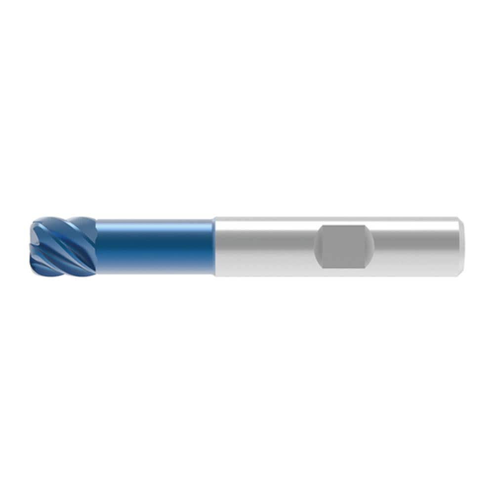 Corner Radius End Mill: 6.00 mm Dia, 7.00 mm LOC, 1.00 mm Radius, 6 Flute, Solid Carbide