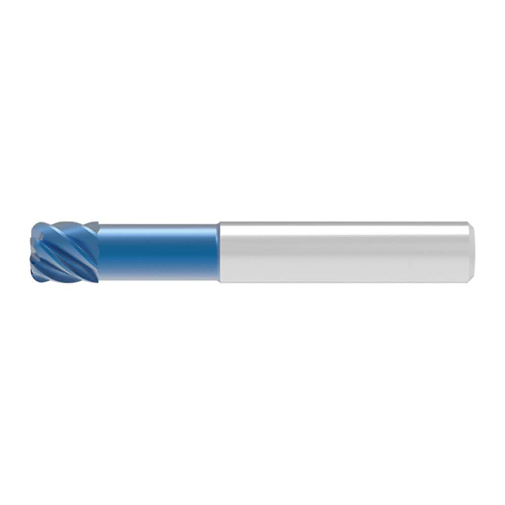 Corner Radius End Mill: 20.00 mm Dia, 20.00 mm LOC, 2.50 mm Radius, 6 Flute, Solid Carbide