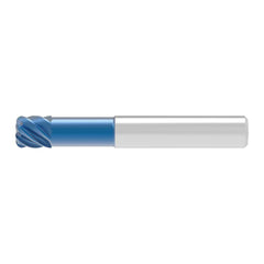 Corner Radius End Mill: 20.00 mm Dia, 20.00 mm LOC, 2.50 mm Radius, 6 Flute, Solid Carbide