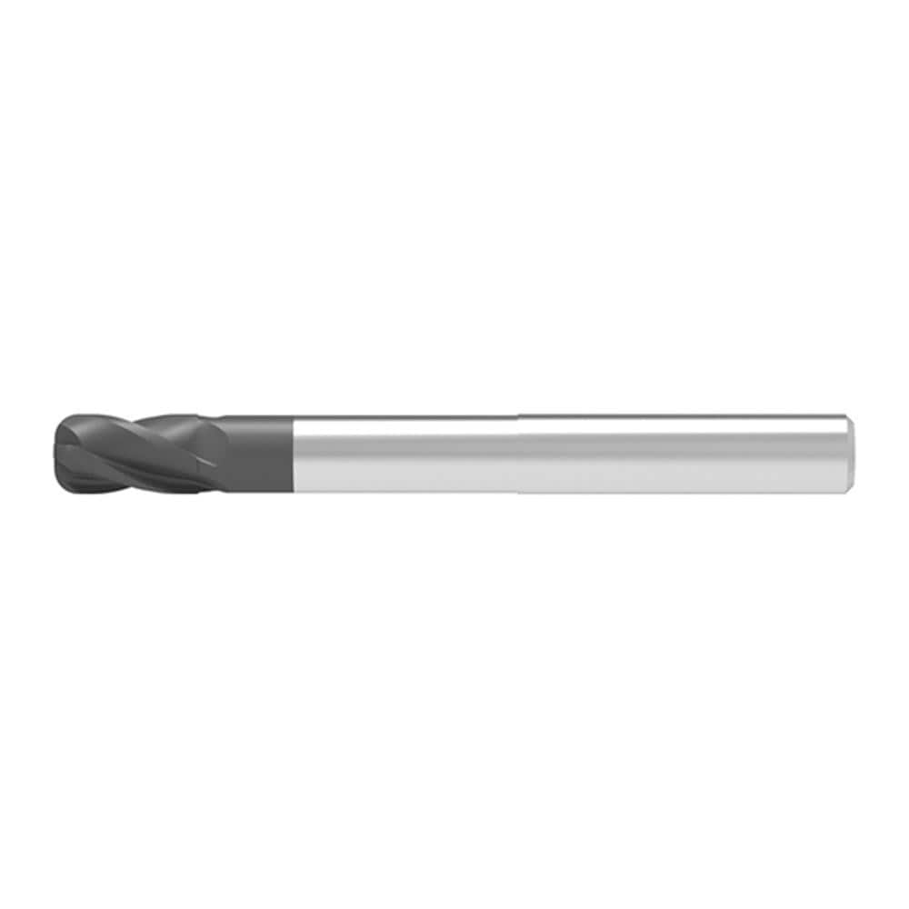 Corner Radius End Mill: 12.00 mm Dia, 22.00 mm LOC, 0.50 mm Radius, 4 Flute, Solid Carbide