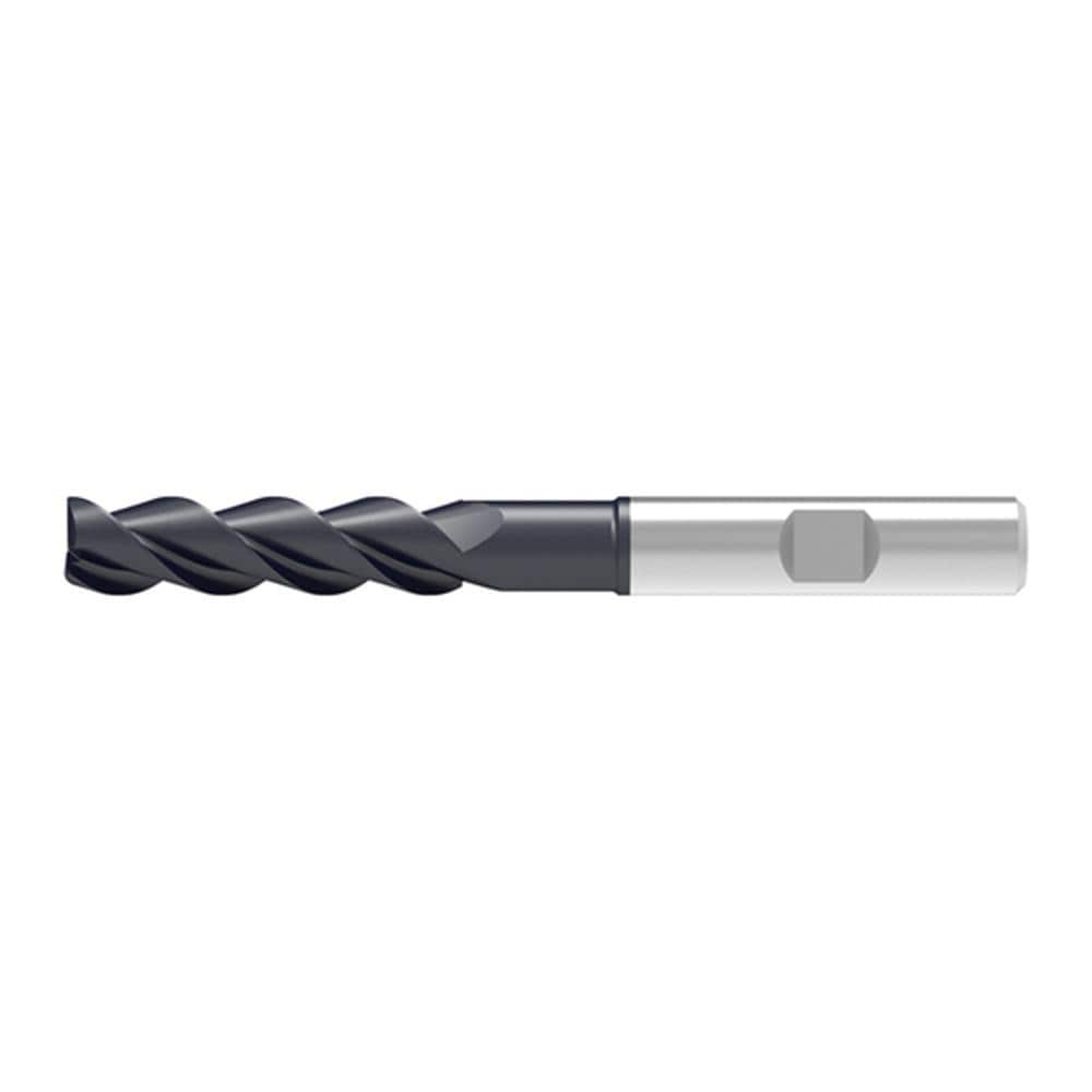 Corner Chamfer End Mill: 12.00 mm Dia, 45.00 mm LOC, 3 Flute, 0.20 mm Chamfer Width, Solid Carbide