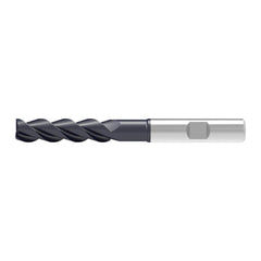 Corner Chamfer End Mill: 8.00 mm Dia, 40.00 mm LOC, 3 Flute, 0.12 mm Chamfer Width, Solid Carbide