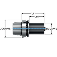 Modular Tool Holding System Adapters; Modular Connection Size: C5; Modular System Size: 80;C5; Projection (Decimal Inch): 3.7402; Projection (mm): 95.000; Overall Length (mm): 95; Overall Length (Decimal Inch): 3.7402; Through Coolant: Yes