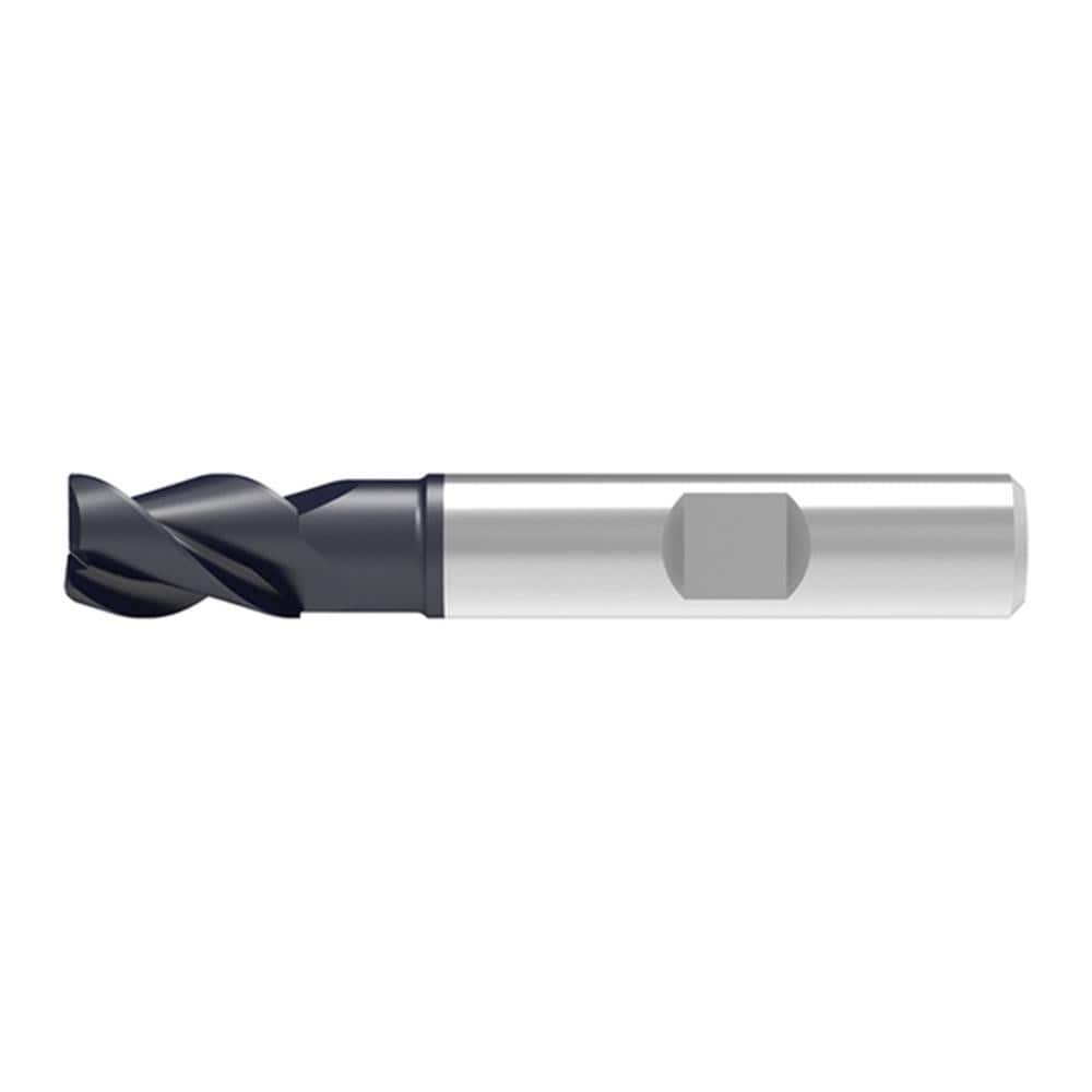 Corner Chamfer End Mill: 10.00 mm Dia, 14.00 mm LOC, 3 Flute, 0.20 mm Chamfer Width, Solid Carbide