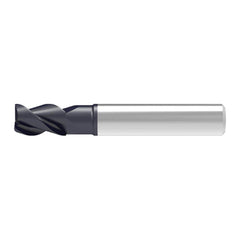 Corner Chamfer End Mill: 3.00 mm Dia, 6.00 mm LOC, 3 Flute, 0.07 mm Chamfer Width, Solid Carbide