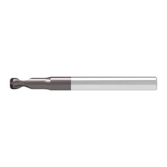 Corner Radius End Mill: 0.60 mm Dia, 0.60 mm LOC, 0.06 mm Radius, 2 Flute, Solid Carbide