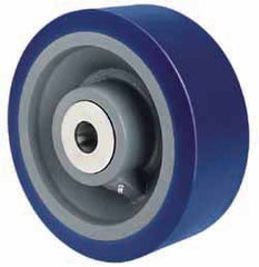 Rigid Top Plate Caster: Polyurethane Mold on to Cast Iron Center, 6" Wheel Dia, 2" Wheel Width, 620 lb Capacity, 8-3/16" OAH