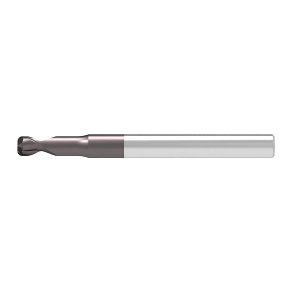 Corner Radius End Mill: 1.60 mm Dia, 1.60 mm LOC, 0.16 mm Radius, 2 Flute, Solid Carbide