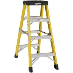 3 Step Fiberglass Foldable Step Ladder: Type IAA 375 lb Capacity 4' Height