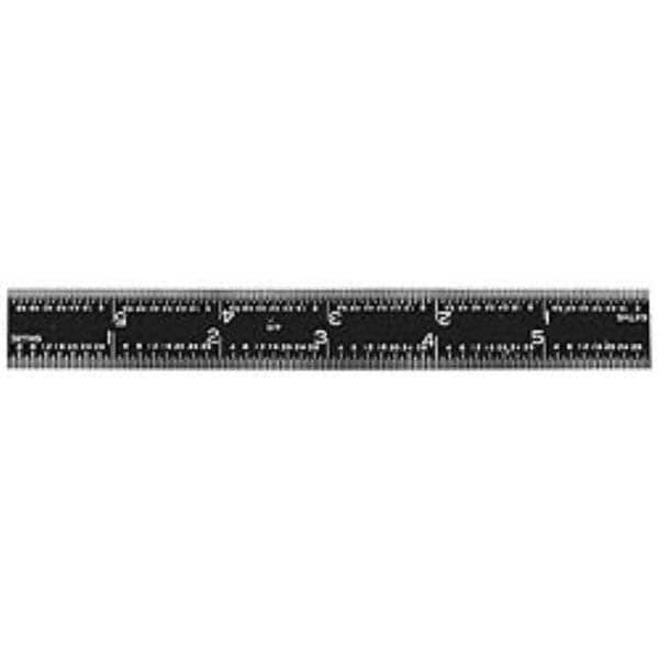 Steel Rule: 24" OAL, 5R Graduation, Rigid, 1-1/8" OAW