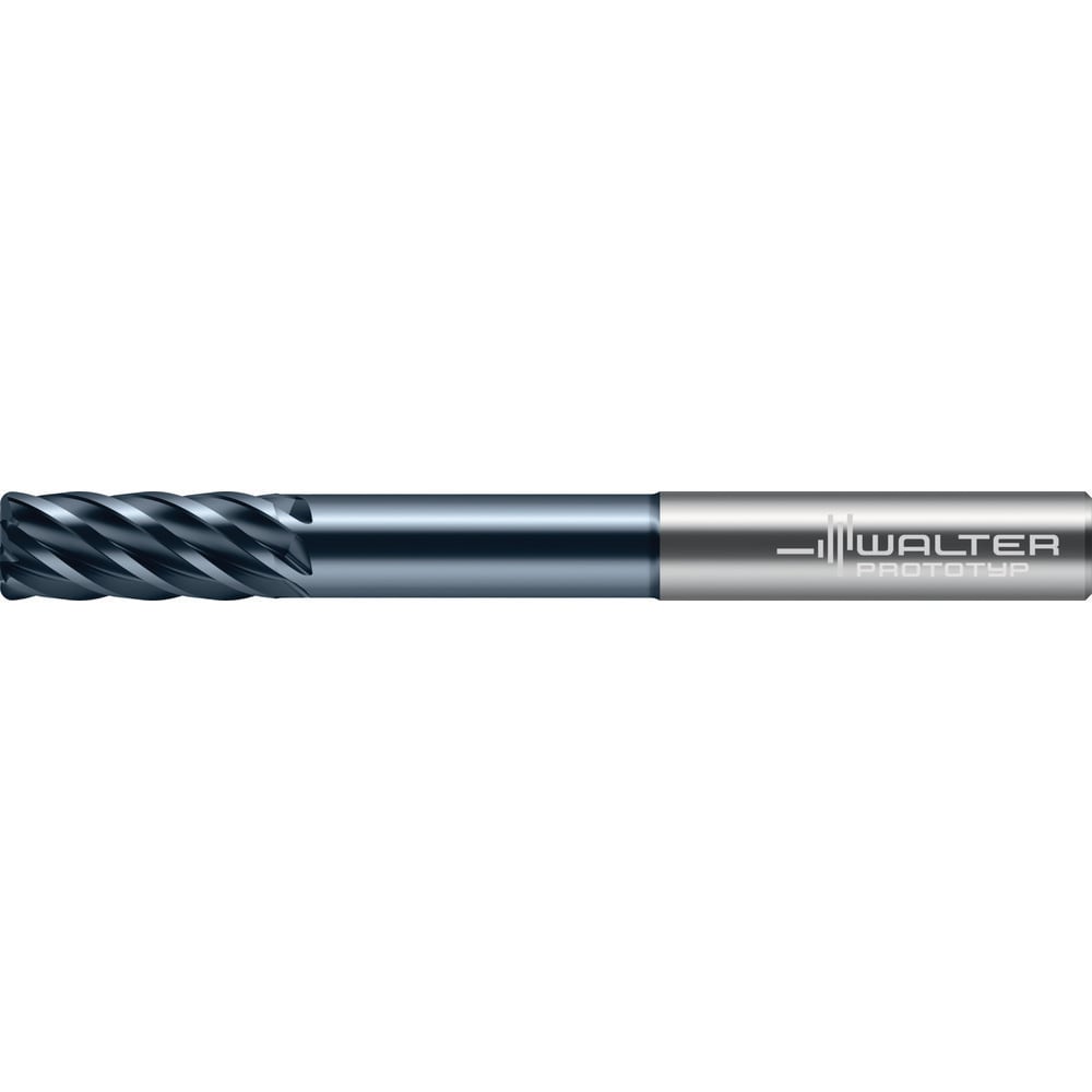 Square End Mill: 1/2" Dia, 2-1/4" LOC, 6 Flute, Solid Carbide