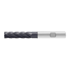 Corner Chamfer End Mill: 10.00 mm Dia, 41.00 mm LOC, 5 Flute, 0.20 mm Chamfer Width, Solid Carbide