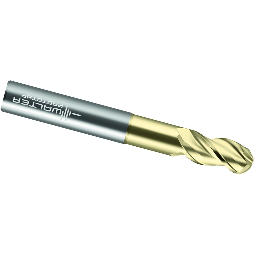 Ball End Mill: 3/4" Dia, 1-3/8" LOC, 3 Flute, Solid Carbide