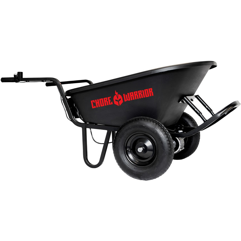 Next Generation Clean Energy Power Assist Electric  Rechargeable Electric Wheelbarrow with 350 Lb Load Capacity with Heavy Duty Steel Frame and 6cft Poly Tray