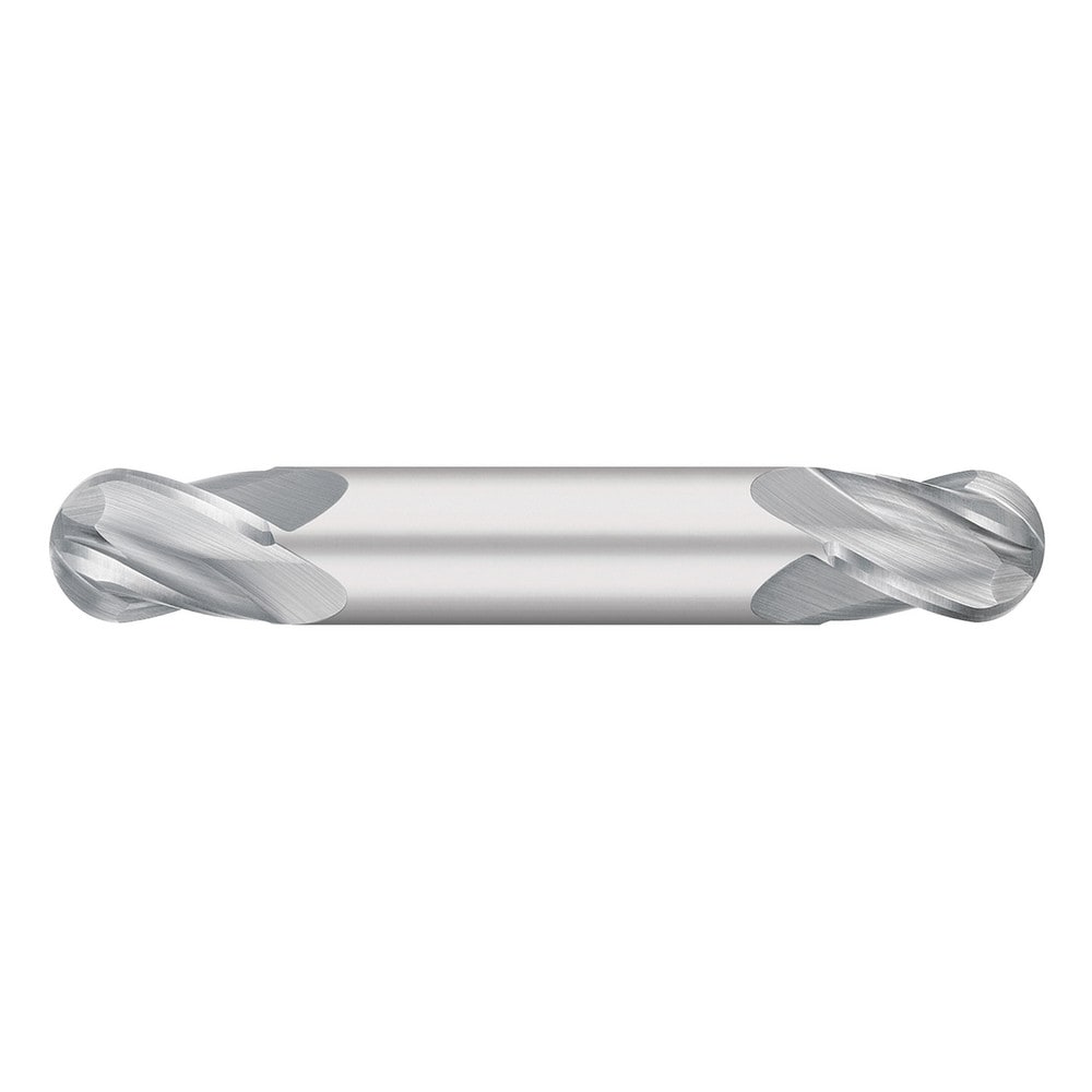 Ball End Mill: 1/8" Dia, 1/4" LOC, 4 Flute, Solid Carbide